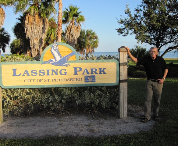 Peter Meinke at Lassing Park in St. Petersburg, Florida on Dec. 23, 2011. The park inspired a poem of the same name.