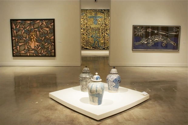 Carlos Luna's paintings on display with the ceramics of Picasso at the Museum of Art in Fort Lauderdale, Florida in 2008