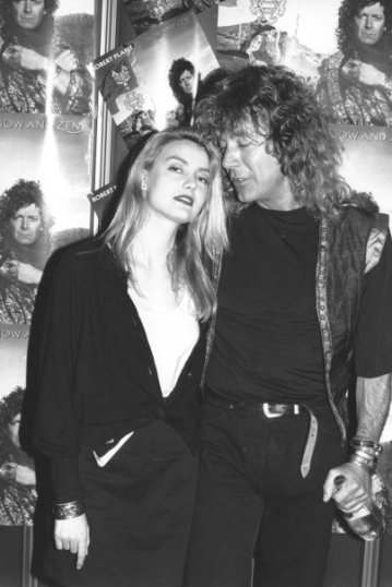 Sass Jordan posing with Robert Plant during his 1988 "Now and Zen" tour (photo courtesy of Sass Jordan)