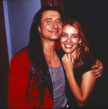 Singer/songwriter Steve Perry with Sass Jordan, who opened for him, during the "Love of Strange Medicine" tour in 1994 (photo courtesy of Sass Jordan)