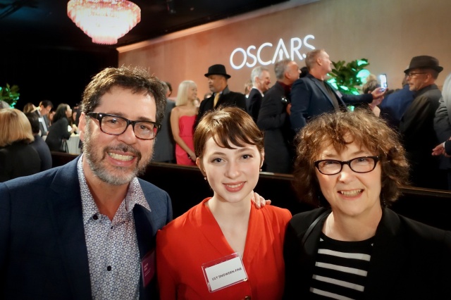David Fine and Alison Snowden with their daughter, Lily Snowden-Fine, at the Oscar Nominees Luncheon on Feb. 5, 2019 at the Beverly Hilton (photo by Michael Fukushima, courtesy of David Fine)