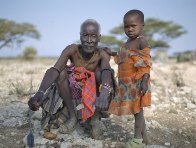 A photo from Chris Jordan's 2011 series "Ushirikiano" depicting a Turkana tribal elder and his granddaughter in Nakuprat village, Kenya (photo courtesy of Chris Jordan)